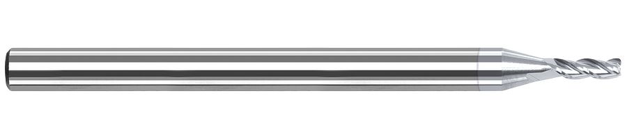 Picture of Harvey Tool 50020-C8 .020 D V-Helix NF, 3x LOC, 3 FL, TiB2 End Mill Standard Flute Standard Helix Carbide TiB2 Single End Square Sharp